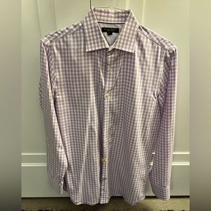 Banana Republic non-iron slim fit dress shirt in purple gingham - size medium